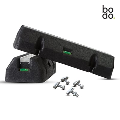 Bodo® - Rubberen Montage Balk - 450mm - Ventilatie- en airconditioningaccessoire - Trilling dempend Rubber - Montage blok - Set - Airco - Inclusief Inlegmoeren & levelaars