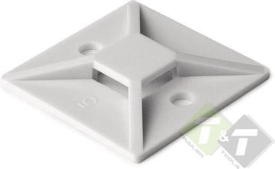 Plakzadel kabelbinders 10 stuks - wit 19 x 19 mm - kabelhouder - plak zadel voor tiewraps