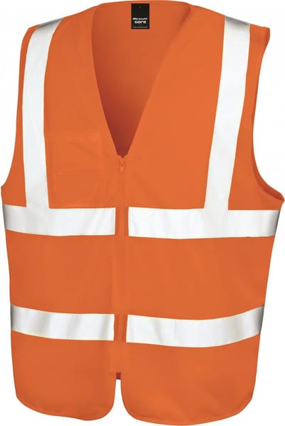 Result SafeGuard - Zip I.D. Safety Tabard - Fluorescent Orange - S/M