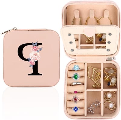 Reisjuwelendoos voor Vrouwen, Gepersonaliseerde Juwelendoos met Spiegel, Compacte Juwelenorganiser als Verjaardagscadeau voor Vrouwen, Perfect voor Reizen en Organiseren