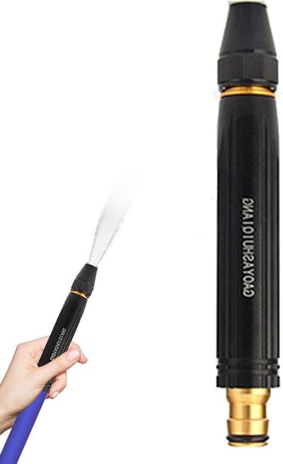 Hoge Druk Sproeikop - Tuinslang Mondstuk - Auto Wassen - Verstelbare Waterstraal - 17.7 cm - Zilver