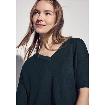 Shirt met gebreide look