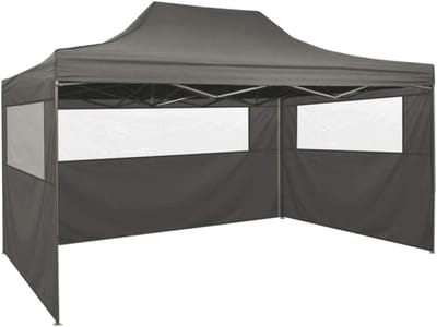 Tuinpaviljoen Partytent - Pop-up Paviljoen - Feestelijke Evenementen - Inclusief 4 Wanden - 3 x 45 Meter - Antracietgrijs