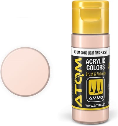 AMMO by Mig Jimenez Hobbyverf Acrylverf - MIG 20040 ATOM - LIGHT Pink Flesh - Acryl - 20ml Verf flesje - 20 ml