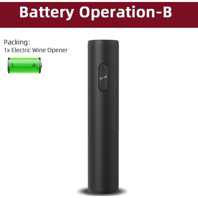 Elektrische wijnopener Automatische kurkentrekker Wijnopeners voor bier Batterijflesopener Foliesnijder Keuken Bar Blikopener black