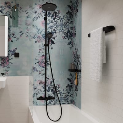 hansgrohe Activera S - Showerpipe - EcoSmart waterbesparend - Ecostat thermostaat - 240mm maat - 1 straalfunctie - Mat Zwart