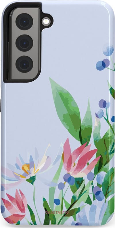 Casetastic hoesje geschikt voor Samsung Galaxy S22 - Dubbellaagse bescherming - Dromen in pastel - Fashion Case - Lichtgrijs Mintgroen