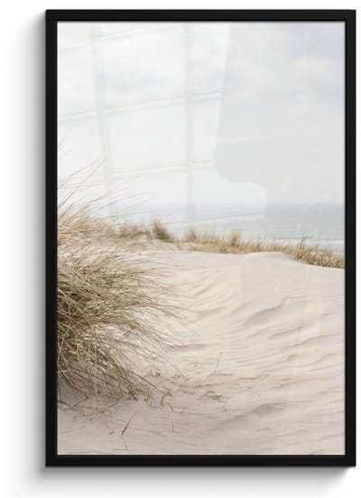 Poster in lijst - Fotolijst 60x90 cm - Posters - Wolken - Duinlandschap - Zand - Posterlijst zwart - Decoratie - Wanddecoratie woonkamer - Muurdecoratie slaapkamer