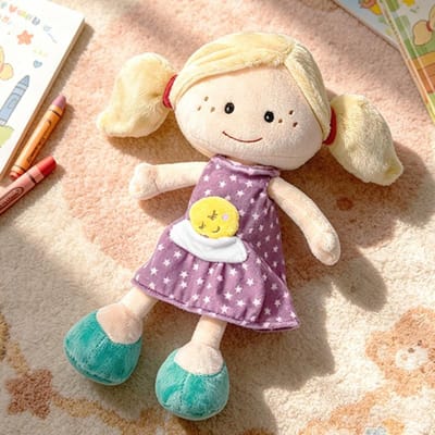 1 Stuk 32Cm Zoet Pluche Meisje Peluche Speelgoed Genezende Poppen Kawaii Klein Meisje Met Jurk Voor Kinderen Baby Troosten Begeleiden Speelgoed Cadeau