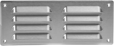 Ventilatierooster met Insectenhor 260x105mm - Metalen Toepassing voor Luchttoevoer en Afvoer - Roestvrij Staal