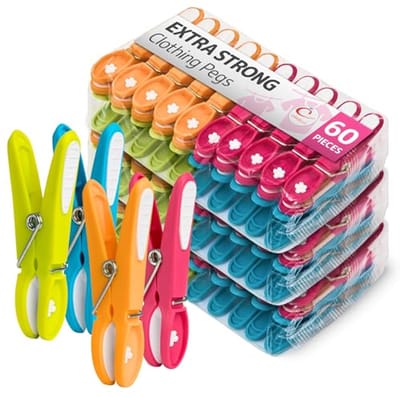 Antislip Wasknijpers voor Buiten - 20 Kleurrijke Klemmen