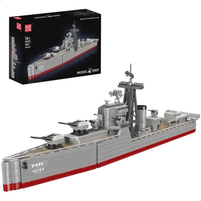 Mould King 10133 Battle Class Destroyer oorlogschip bouwset | WW2 Army slagschip constructie modelbouw | Educatief militair & leger speelgoed bouwpakketten voor kinderen & volwassenen | Bouwdoos met 1815 bouwstenen