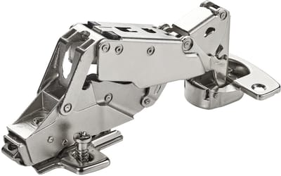 SOTECH groothoekscharnier 165° Sensys 8657i Middenaanslag (halfinliggend) soft-close en automatisch sluiten, snelle montage incl. montageplaat hoogte 0 mm met Euroschroeven