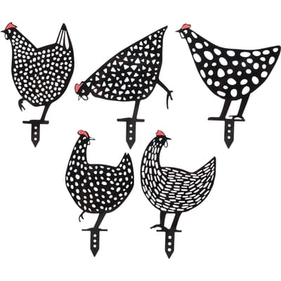 5 stuks Haansilhouet Acryl Holle Assortiment Stijl Rijke Details Zwarte Haan Pinnen voor black