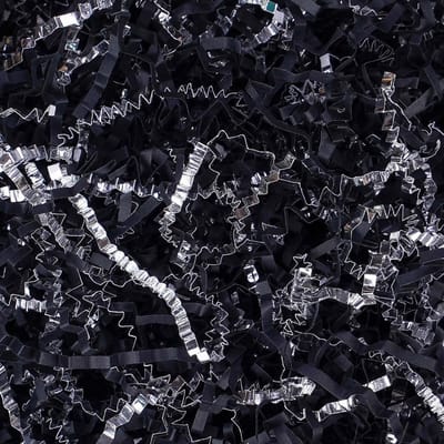 Versnipperd Papier Shred Filler 0.5kg Cadeaudoos en Geschenkverpakking Zwart Zilver