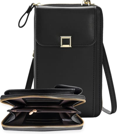 Schoudertas Dames Telefoontasje - Crossbodytassen Voor Telefoon Kunstlederen Telefoontasjes - Zwart
