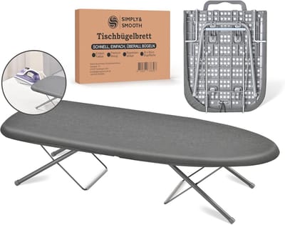 Inklapbare Strijkplank - Mini Strijkplank 77 x 30 cm - Tafelstrijkplank met Draaggreep - Hoogwaardige Bekleding - Voor Thuisgebruik