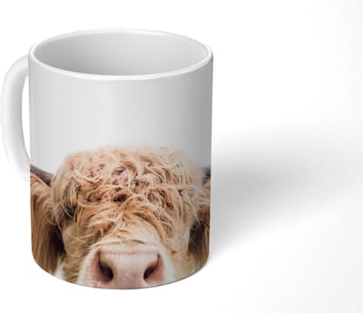 Mok - Koffiemok - Koe - Hoorns - Dieren - Natuur - Mokken - 350 ML - Beker - Koffiemokken - Theemok