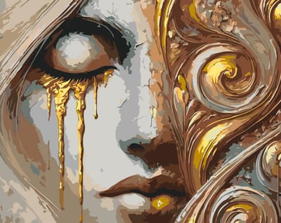 Untamed - Paint by numbers – schilderen op nummer – DIY decoratie – Gouden portret – Golden Tears