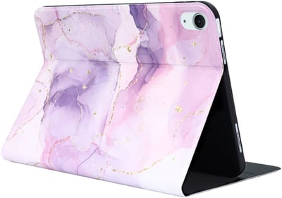 Casemania Hoes Geschikt voor iPad 2022 10.9 inch - Marmer Roze - Luxe Print Tablet Cover met Ingebouwde Standaard - Book Case Geschikt voor Apple iPad 2022 10e Generatie met Volledige Bescherming