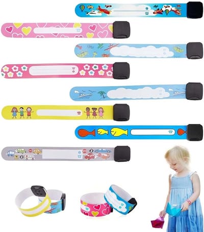 SOS Armband voor Kinderen - 8 Stuks - Identiteitsarmband, Waterdicht, Herbruikbaar, Veiligheid voor Jongens en Meisjes, Peuters en Baby's