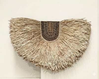 PULAU Wanddecoratie - Hang Muurdecoratie Raffia Halve Rond Bohemian