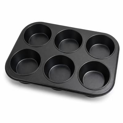 KOZIE Muffinvorm voor 12 Muffins – PFAS-vrij – Anti-aanbak Bakvorm – Cupcakevorm – Metaal – Antraciet