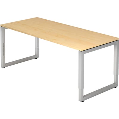 REGO 19 S | Bureau - 180 x 80 Esdoorn/Zilver Tafelhoogte I In hoogte verstelbaar