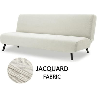 Slaapbankhoes Polar Fleece Stof Voor Woonkamer Bankhoes Stretch Slipcovers Elastisch Stretch Armloze Slaapbankhoes S Size white