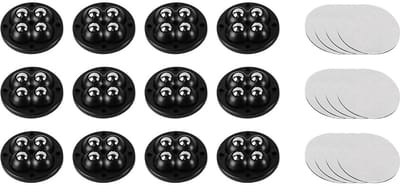 Dailygoods- Zwenkwielen set van 4 - Zelfklevende basis - Roestvrijstalen rollen - Draagvermogen ca. 35 kg - Temperatuurbestendig - Versterkte asbehuizing - Meubelwielen