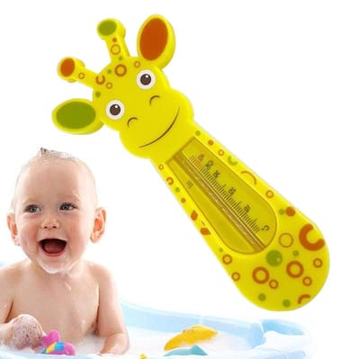 Badthermometer Giraf - Babythermometer Water - Veilig Baden - Dubbele Functie Speelgoed - 14.8 cm - Geel