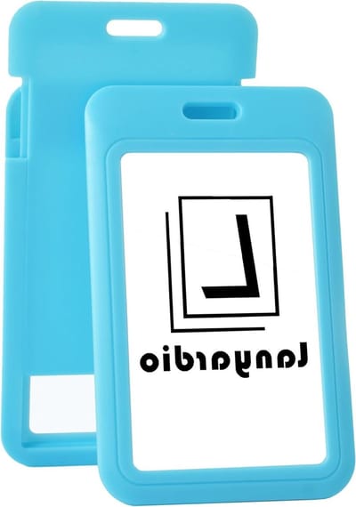 ID Badge Houders - Kaarthouder Protector - Identificatie Tonen - Schuifbare Achterklep - 10 x 6.8 cm - Blauw