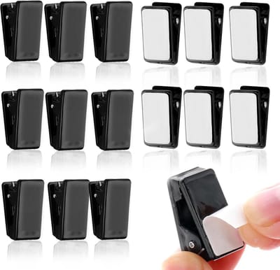 15 Stuks Zelfklevende Veerclips Zwart - Wandclips voor Foto's en Decoratie