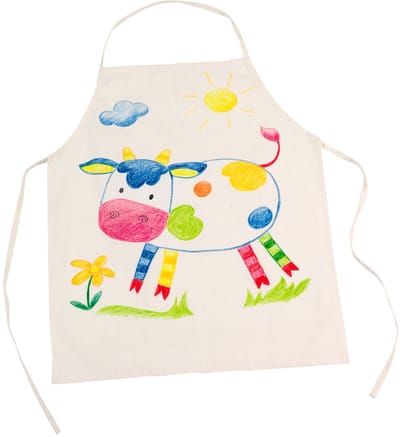 Kleur je eigen Fair Trade schort - blanco textiel schort om te versieren - 42,5 x 54,5 cm