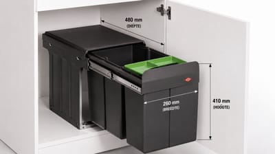 inbouw afvalbak - afvalscheidingssysteem - WESCO® Profiline Double-Boy® 410 S/300-2 -met bio-deksel - antraciet - 30L