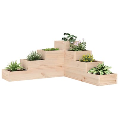vidaXL - Plantenbak - 4-laags - 80,5x79x36 - cm - massief - grenenhout