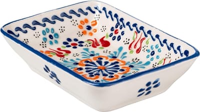 Zeephouder Handgemaakt Rood Wit Blauw - 13x9x3,5cm; 195g - 13x9x3.5cm; 195g
