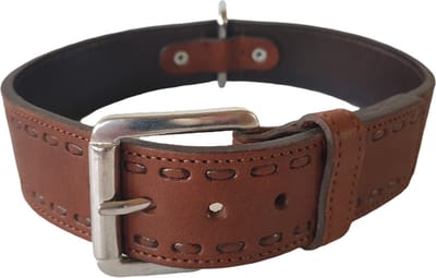 ALOKÉ Print Stipple Halsband / Hondenhalsband - Echt Leder - Breedte: 4 cm - Nekomtrek: 51,5 - 58 cm (GELIEVE ALVORENS BESTELLEN OPMETEN)