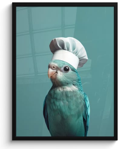 Fotolijst inclusief poster - Posterlijst 50x70 cm - Posters - Parkiet - Vogel - Koksmuts - Cute - Foto in lijst - Keuken decoratie muur - Wanddecoratie accessoires - Muurdecoratie - Schilderijen