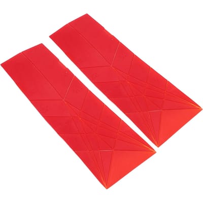 2 STUKS Platte Maatlepels 3 in 1 Veelhoek Vouwt Lepel Tool Multifunctionele Opvouwbare Keukengadget red