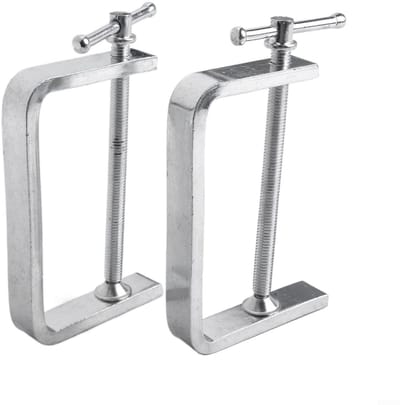 Dailygoods - C-klem voor houtbewerking, 50-100 mm, gelegeerd staal, robuuste G-klemmen met brede beakopeningen voor houtbewerking (0-100 mm), 2 stuks
