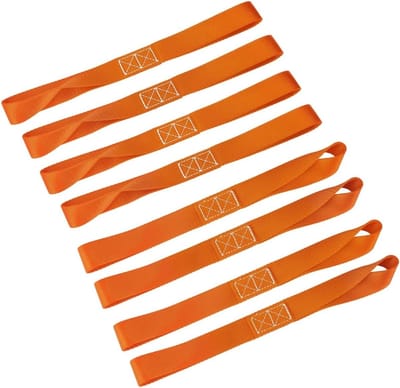 Dubbele Sjorlussen en Spanbanden voor Motorfietsen en Fietsen - 2300 Pond Draagvermogen (8 Stuks, Neonoranje)