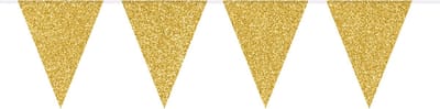 Folat - Vlaggenlijn Glamour Glitter Goudkleurig - 6 meter