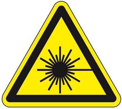 Waarschuwingsbord laserstraal - kunststof - W004 200 mm