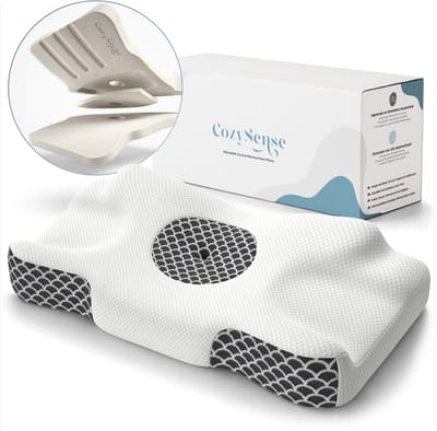 CozySense® Hoofdkussen - Verstelbaar Memory Foam Pillow - Traagschuim Slaapkussen - Zij- Rug & Buikslaper - 3-Lagensysteem - Orthopedisch Vlinderkussen - Bamboe Hoes