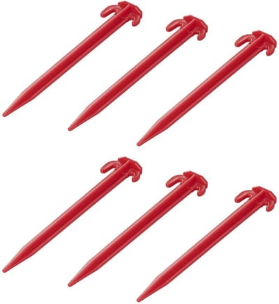 ProPlus Tentharing - 19 cm - ABS Grondpennen - Lichtgewicht - Tentpennen - Tentverankering - voor Tenten - Kunststof - 6 stuks - Rood