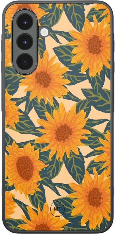 Hoesje geschikt voor Samsung Galaxy A16 - Zonnebloemen - TPU Hard Case Backcover - Oranje - Mooie Telefoonhoesjes