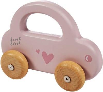 Label Label - Houten Speelgoed Auto - Roze - van FSC-gecertificeerd beukenhout - geschikt vanaf 18 maanden.