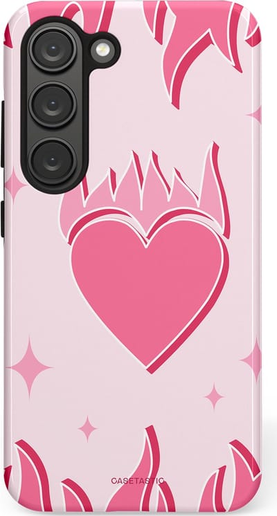 Casetastic Hoesje Geschikt voor Samsung S23 - Stijlvolle Beschermende Duo-layer Case - Hartenvuur