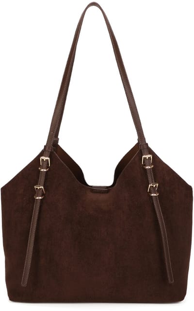 Gallantry® Dames Schoudertas – Ruime Handtas met Verstelbare Schouderbanden – Stijlvolle Shopper Tas met Binnenvakken – Geschikt voor Tablet en Kleine Laptop - Coffee